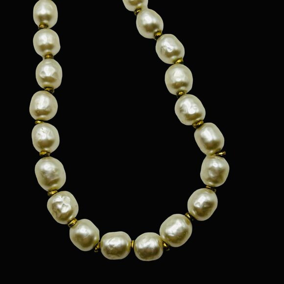 Vintage Signed Miriam Haskell Niki Pearl Choker Length Necklace - Picture 3 of 6